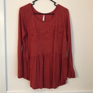 Xhilaration orange long sleeve shirt size XL